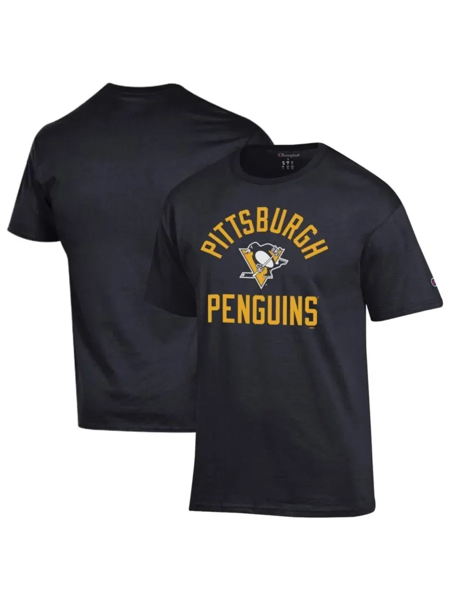 Футболка с принтом Pittsburgh Penguins Primary Logo Jersey Champion — изображение 1 из 3, черный