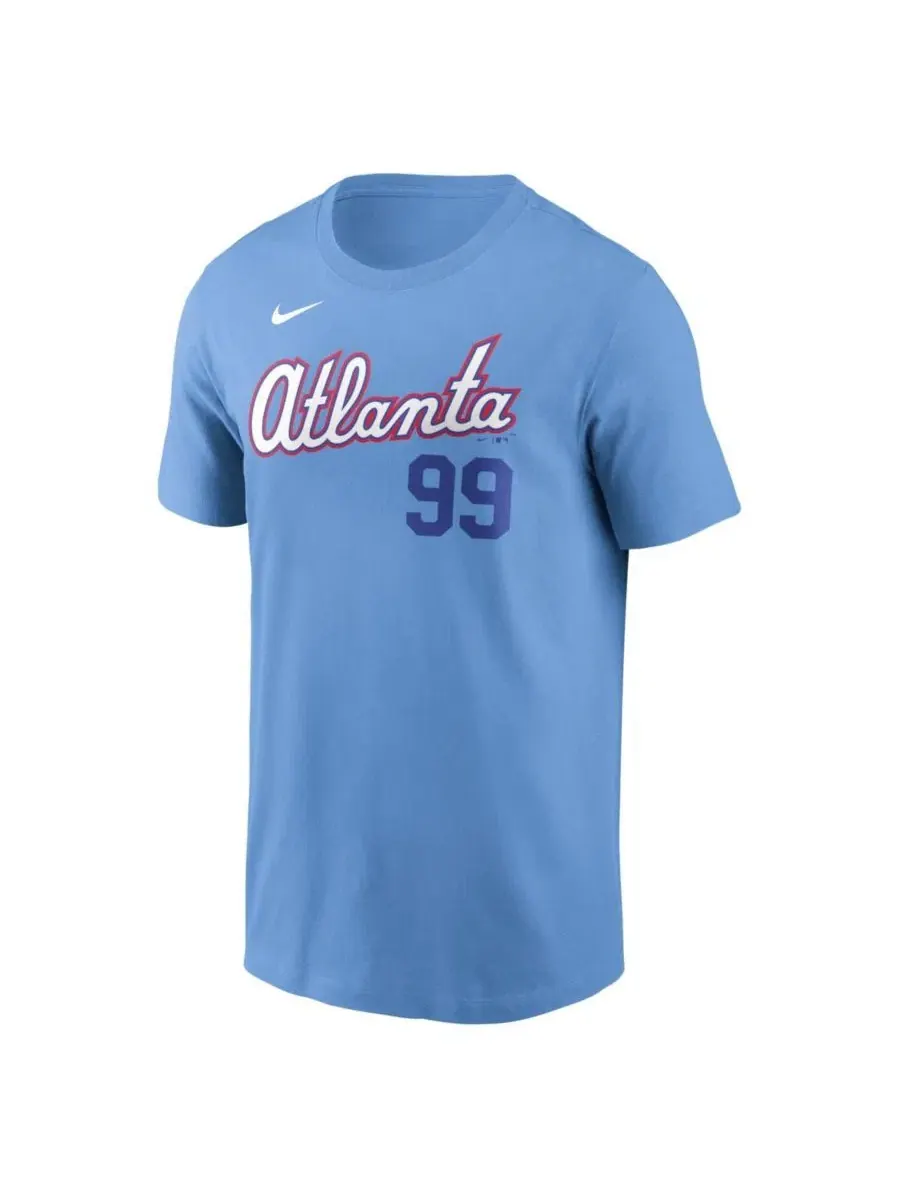 Футболка с коротким рукавом Spencer Strider Powder Blue Atlanta Braves 2026 City Connect Nike — изображение 2 из 3, синий