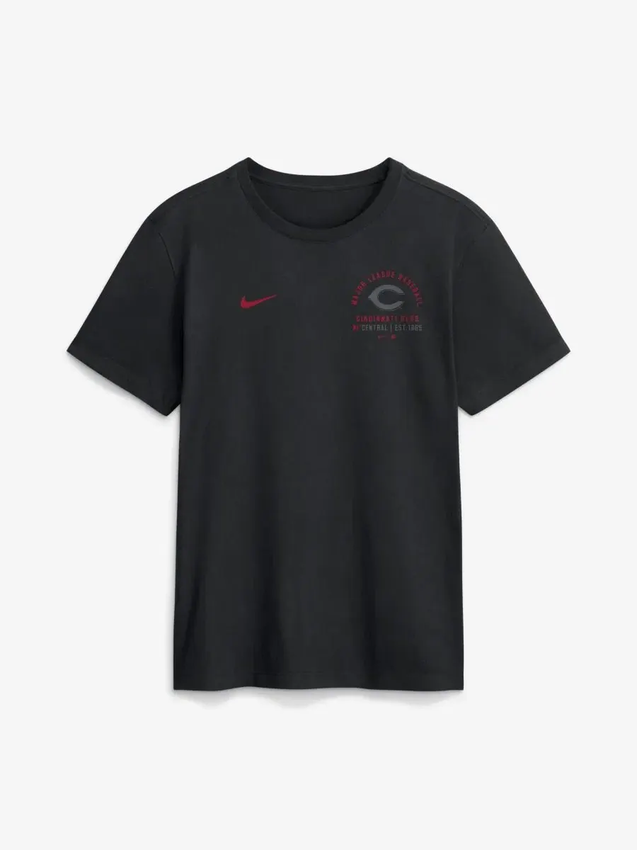 Футболка с принтом Split Logo Cincinnati Reds Nike — изображение 1 из 2, черный