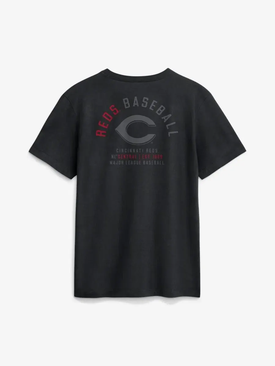 Футболка с принтом Split Logo Cincinnati Reds Nike — изображение 2 из 2, черный