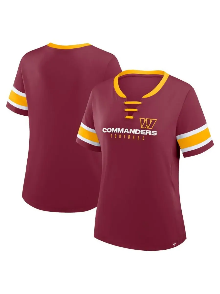Fanatics Женская бордовая футболка Washington Commanders больших размеров Red Zone Athena с — изображение 1 из 3, бордовый