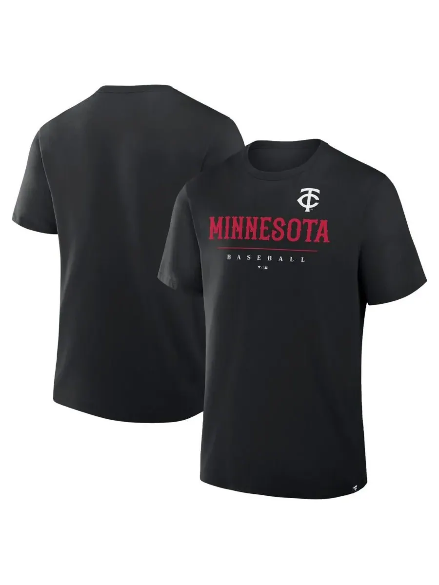 Fanatics Мужская черная футболка Minnesota Twins Color Pop Legacy Clubhouse — изображение 1 из 3, черный