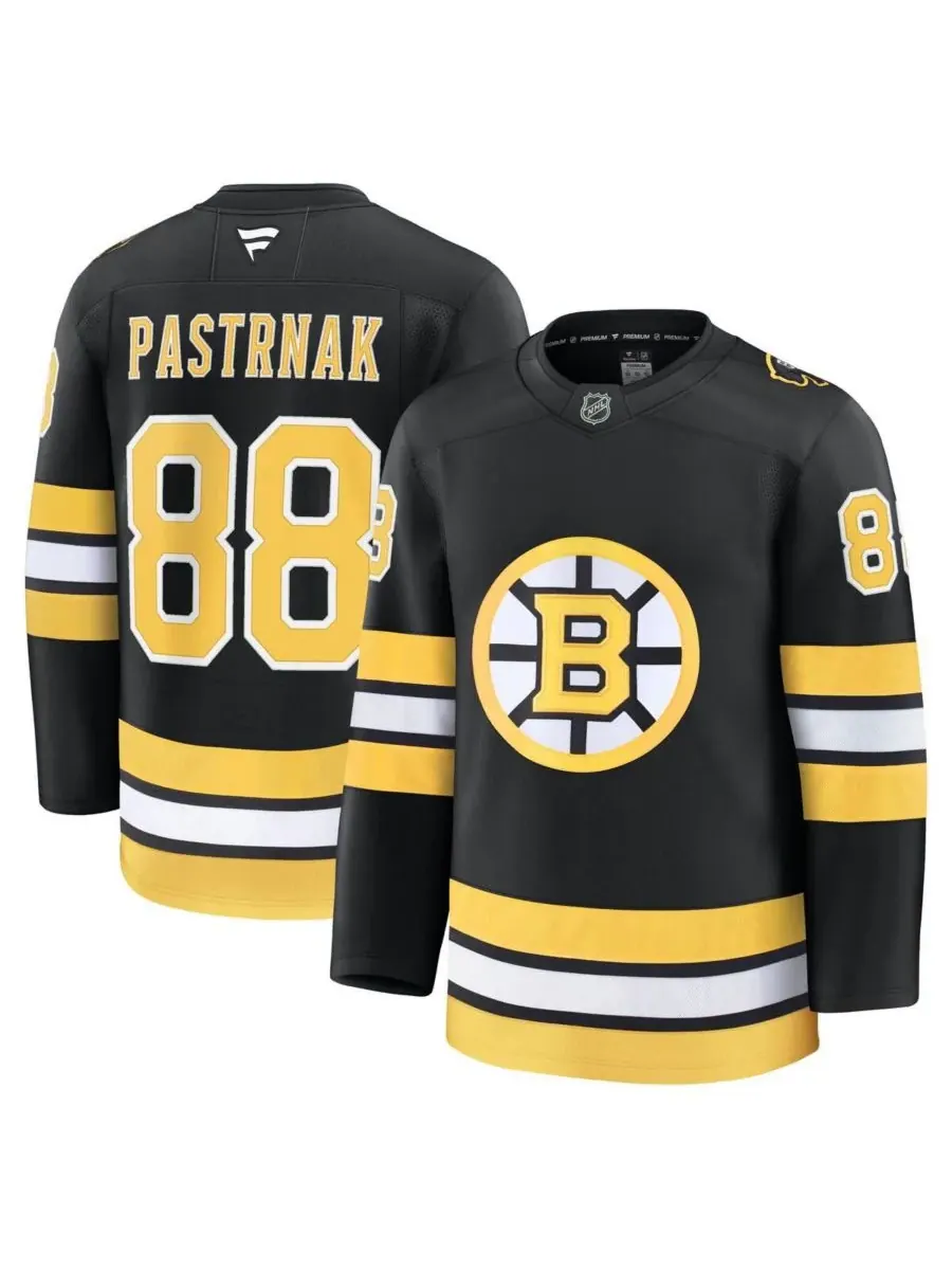 Fanatics Мужская черная домашняя футболка премиум-класса "Бостон Брюинз" с фамилией Дэвида — изображение 1 из 3, черный