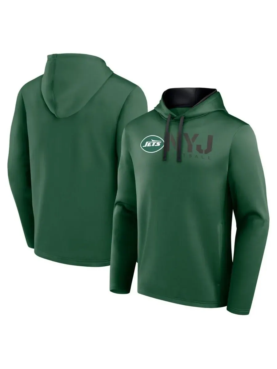 Logo Athletic Мужская зеленая толстовка с капюшоном New York Jets Head Start — изображение 1 из 3, зеленый