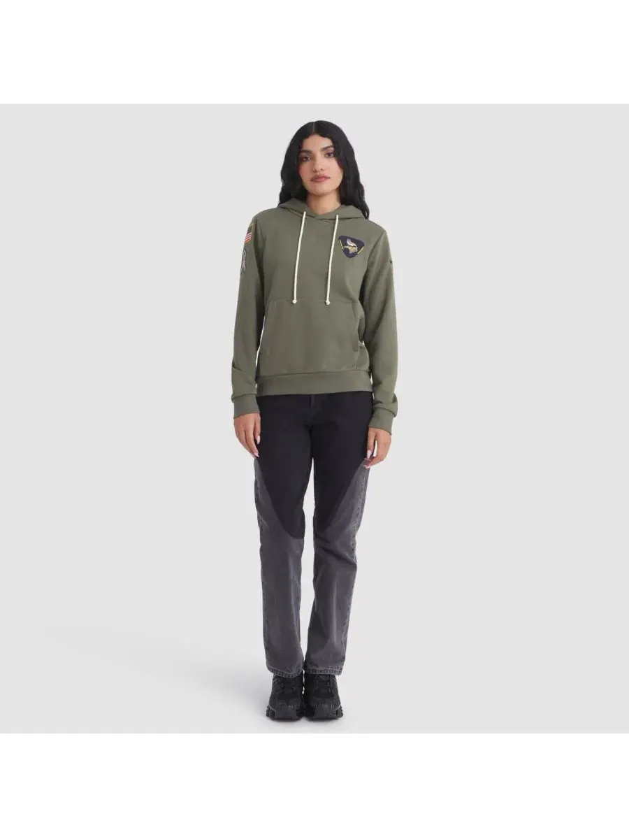 Nike Женская толстовка Olive Minnesota Vikings 2025 Salute to Service Sideline Standard Issue — изображение 3 из 3, оливковый
