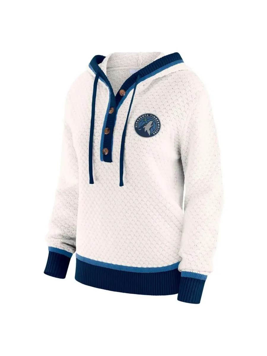 WEAR by Erin Andrews Женская кремовая толстовка с капюшоном Minnesota Timberwolves больших размеров — изображение 2 из 3