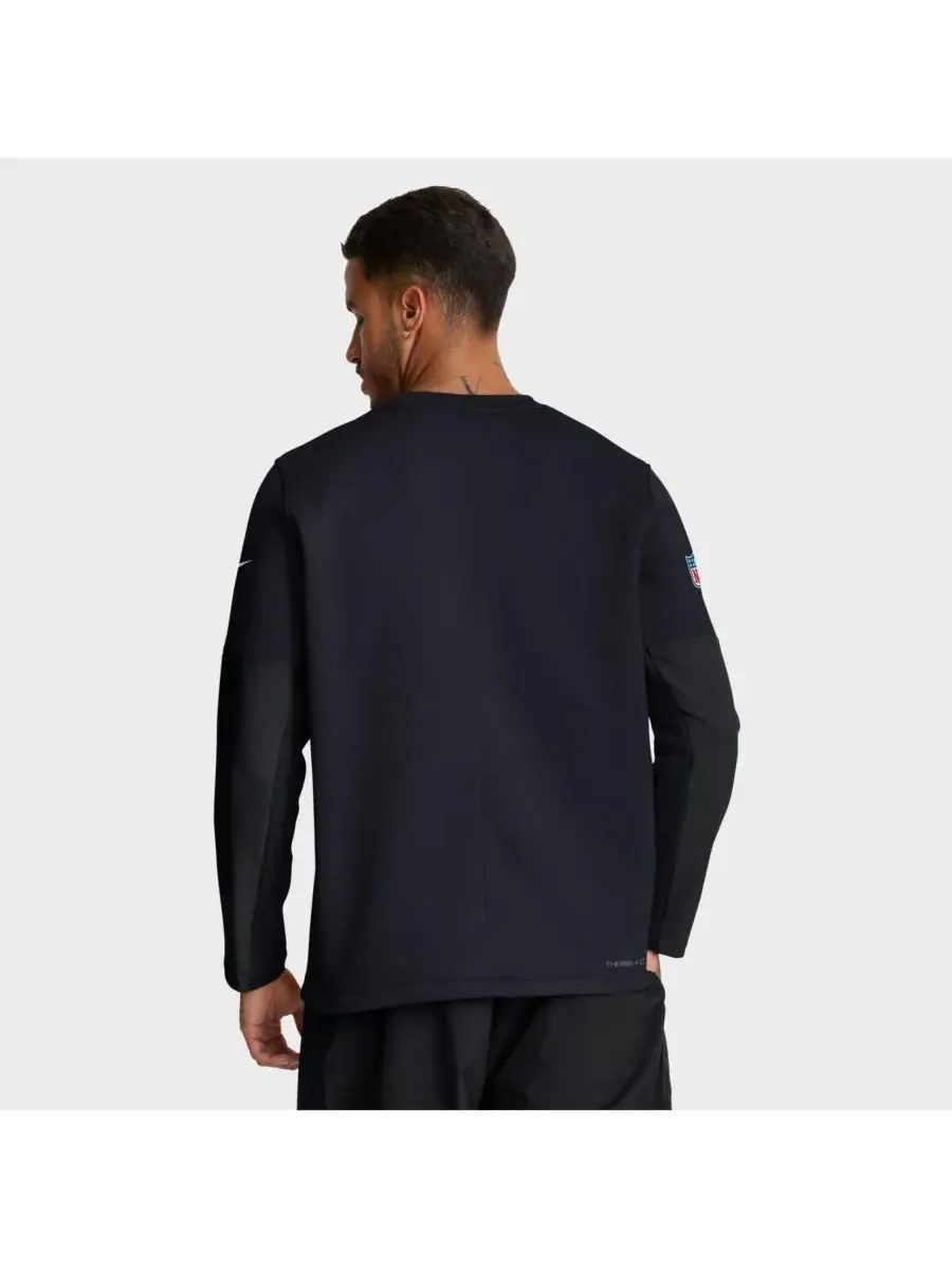 Nike Мужская темно-синяя футболка с длинным рукавом Houston Texans Sideline Coach Therma-FIT — изображение 2 из 5