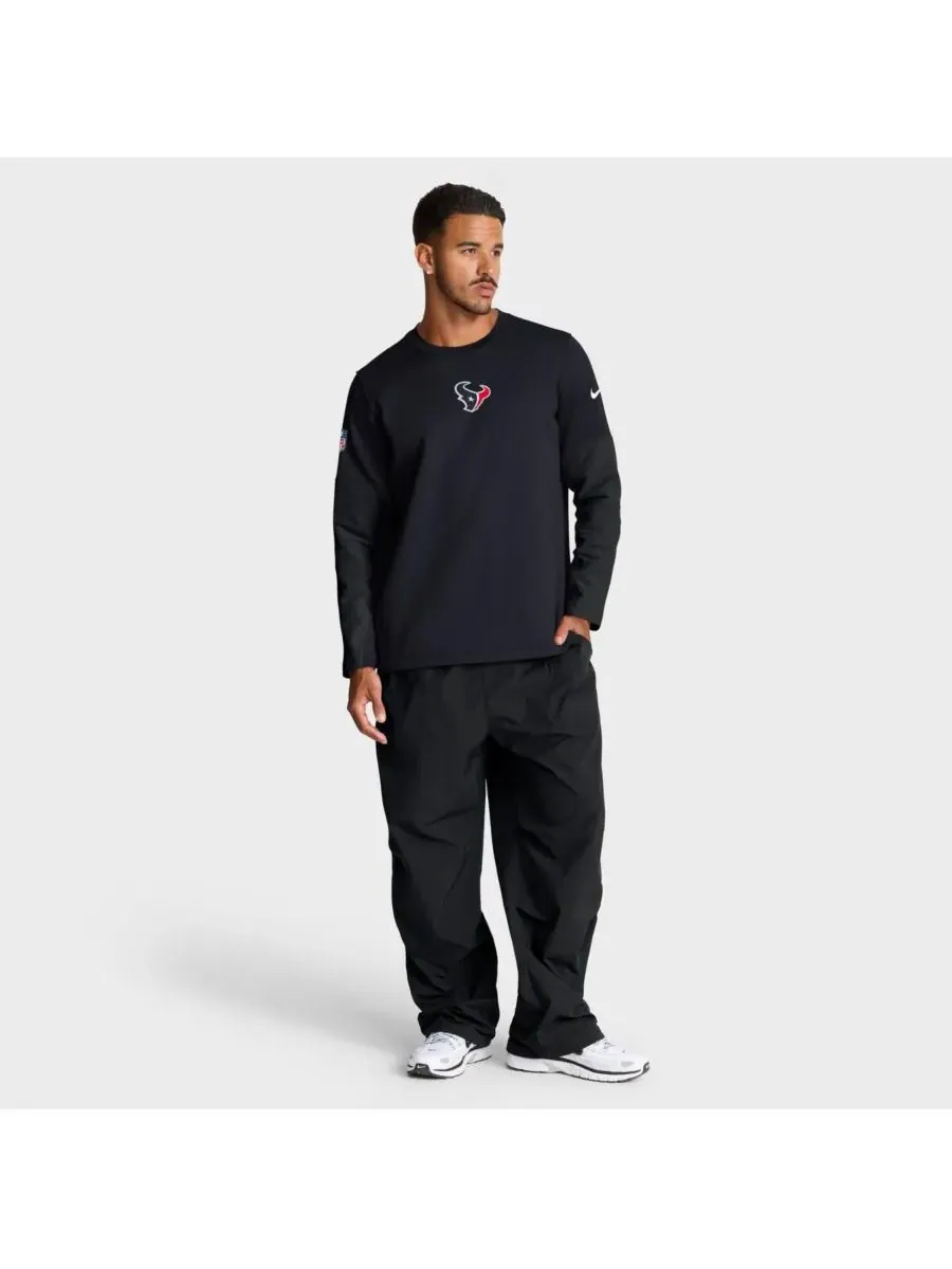 Nike Мужская темно-синяя футболка с длинным рукавом Houston Texans Sideline Coach Therma-FIT — изображение 3 из 5