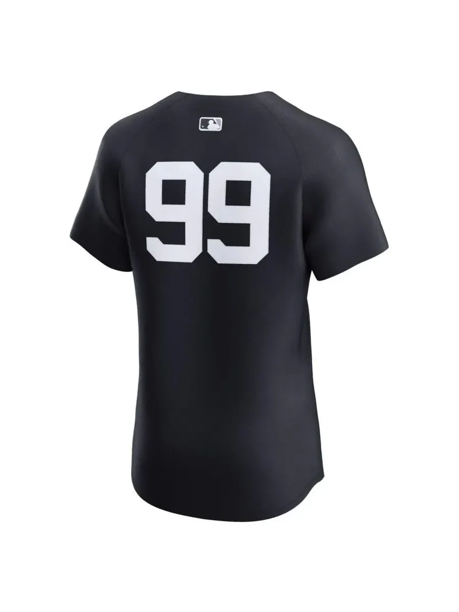 Nike Мужская футболка Аарона Джаджа темно-синего цвета, New York Yankees Alternate 2 Elite — изображение 2 из 3, темно-синий