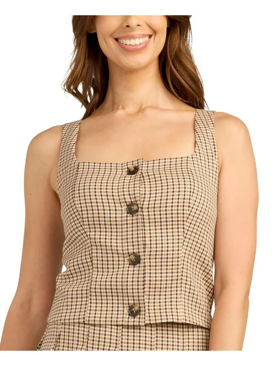 Топ без рукавов с квадратным вырезом, модель Square Neck Button-Front BCX, Color 4 — изображение 1 из 4