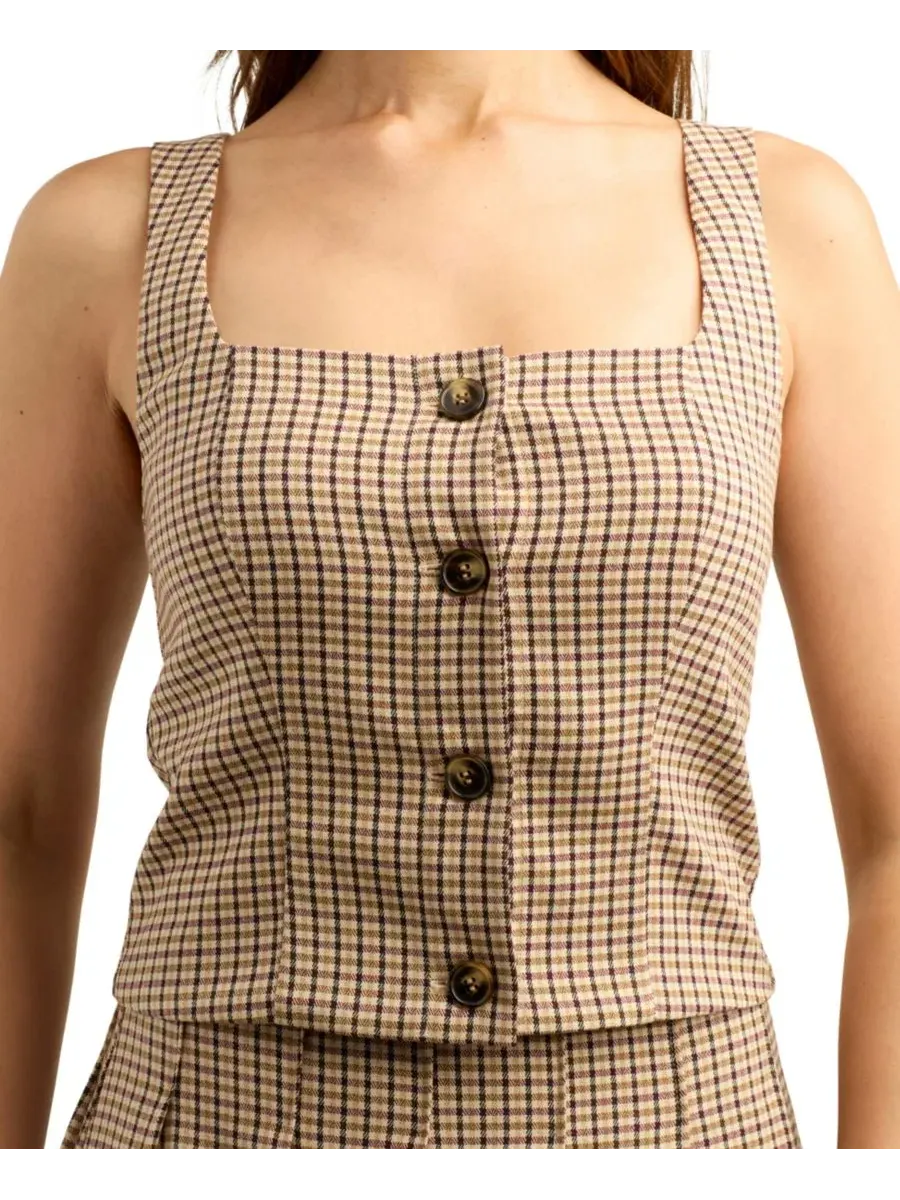Топ без рукавов с квадратным вырезом, модель Square Neck Button-Front BCX, Color 4 — изображение 3 из 4
