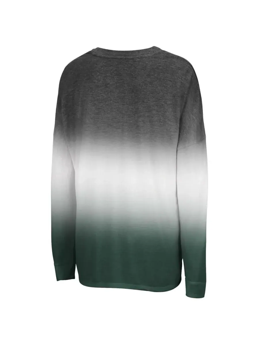 Colosseum Женская черная футболка с длинными рукавами Michigan State Spartans Winkle Dip Dye — изображение 3 из 3, черный