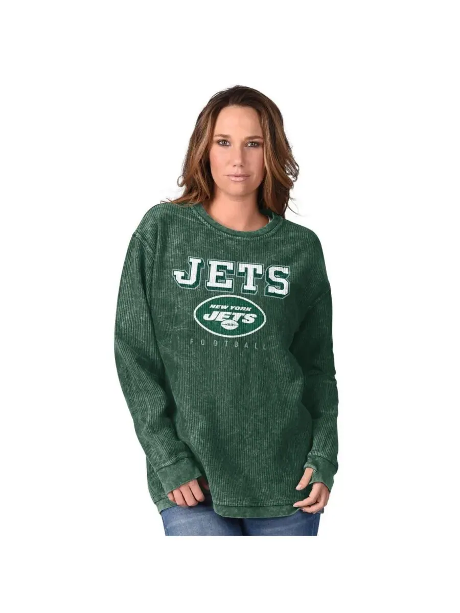 G-III 4Her by Carl Banks Женская зеленая толстовка-пуловер New York Jets из вельвета — изображение 1 из 2, зеленый