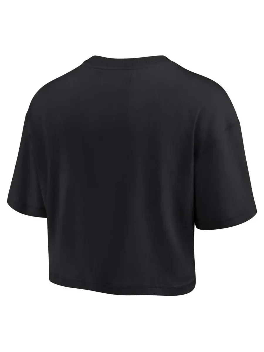 Fanatics Женская черная укороченная футболка Chicago Bulls Elements Super Soft свободного кроя — изображение 3 из 3, черный