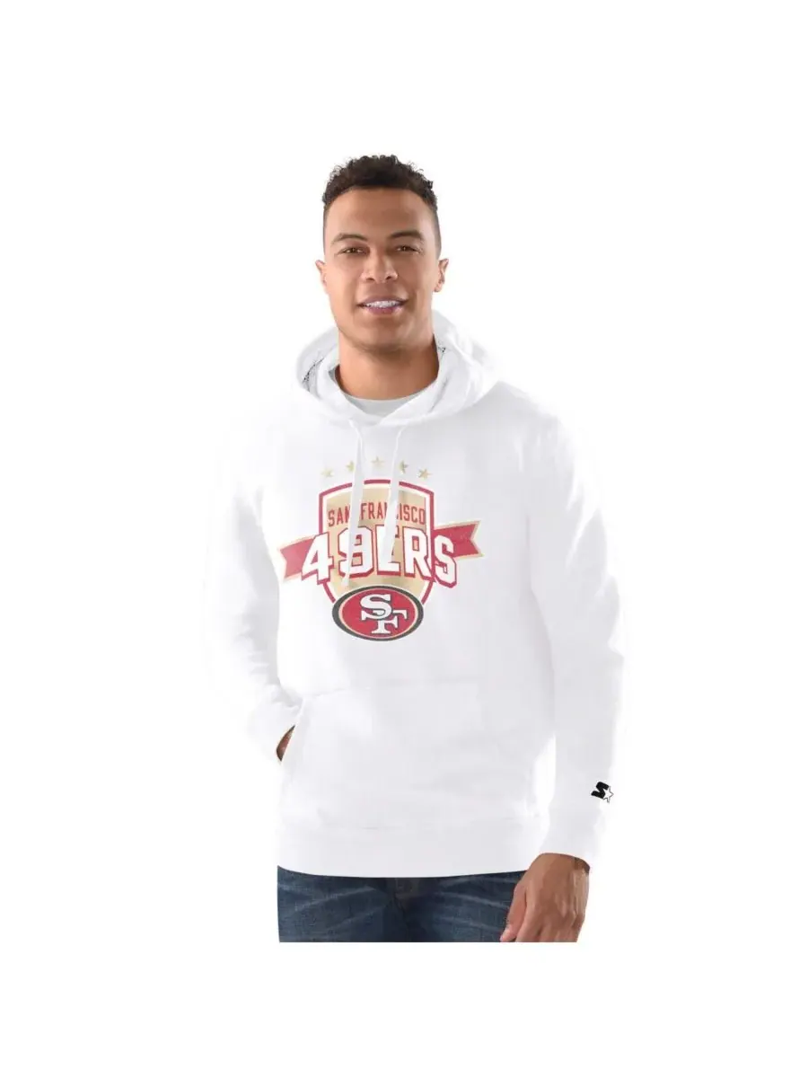 Starter Мужская белая толстовка с капюшоном San Francisco 49ers — изображение 1 из 2, белый