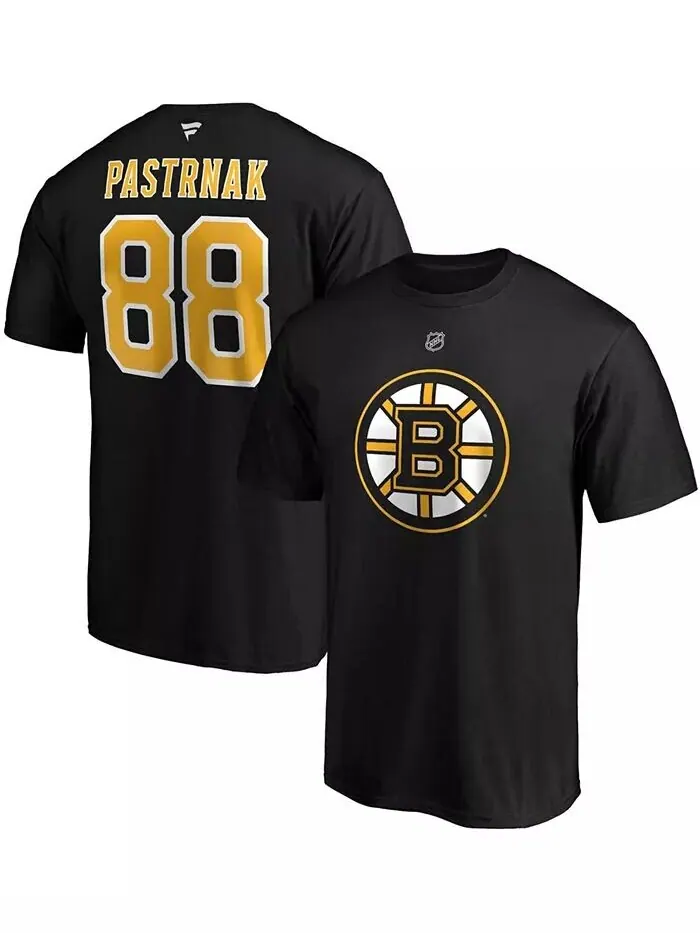 Мужская футболка David Pastrnak Boston Bruins Team Authentic Stack Fanatics — изображение 1 из 3
