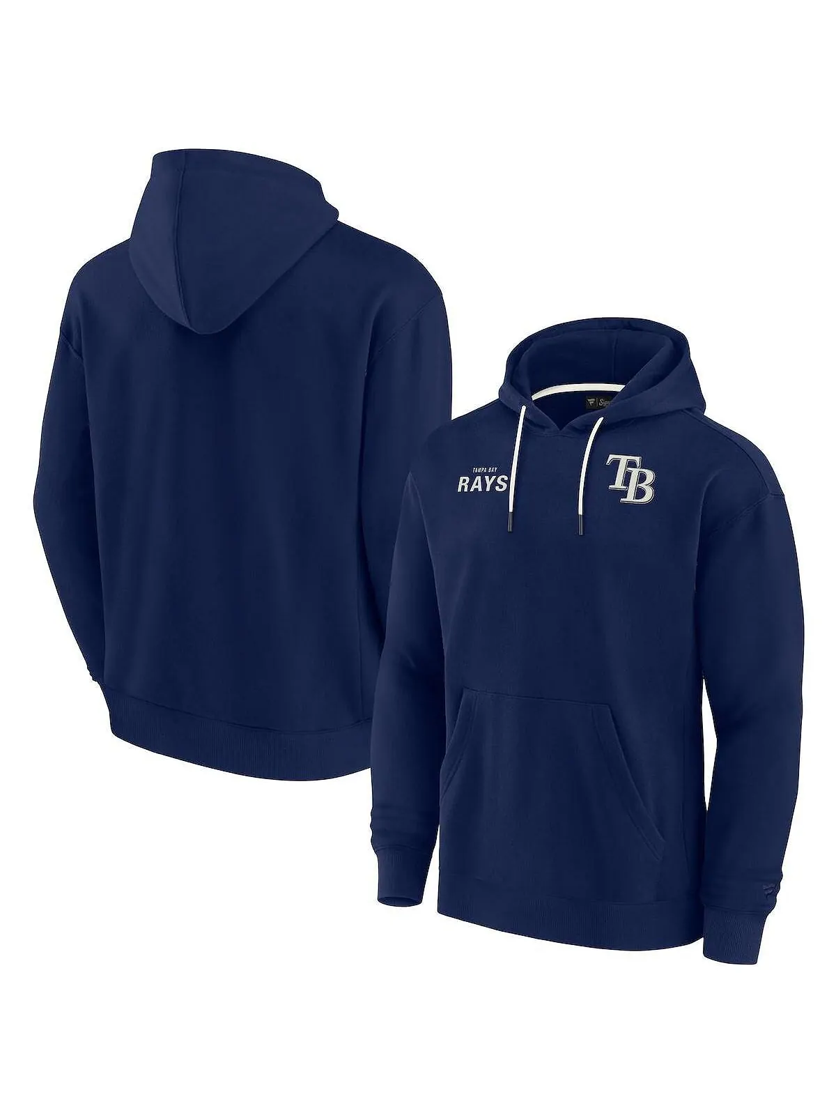 Мужской и женский темно-синий флисовый пуловер с капюшоном Tampa Bay Rays Fanatics Signature