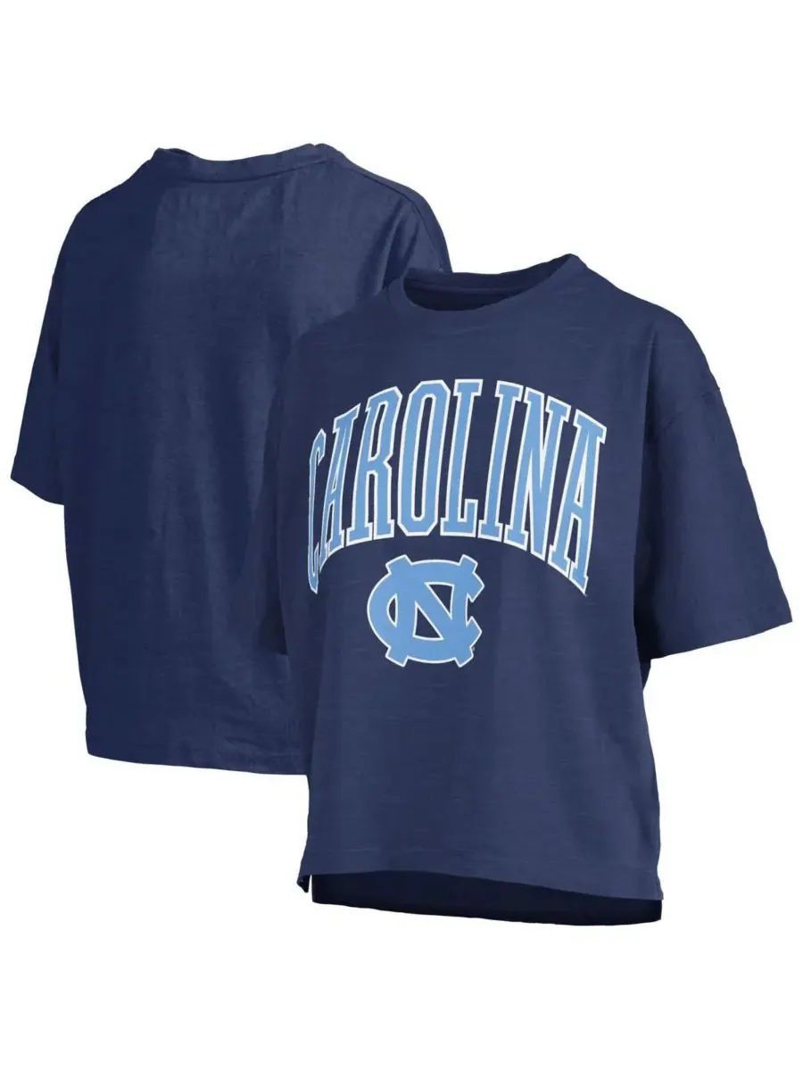 Pressbox Женская темно-синяя футболка North Carolina Tar Heels Nelson Arch Over Logo Waist Length — изображение 1 из 3