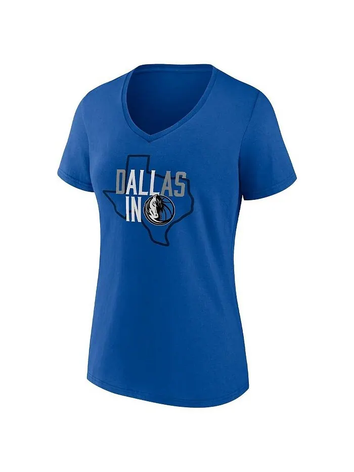 Женская синяя футболка с v-образным вырезом с логотипом Dallas Mavericks Hometown Collection — изображение 3 из 3, синий