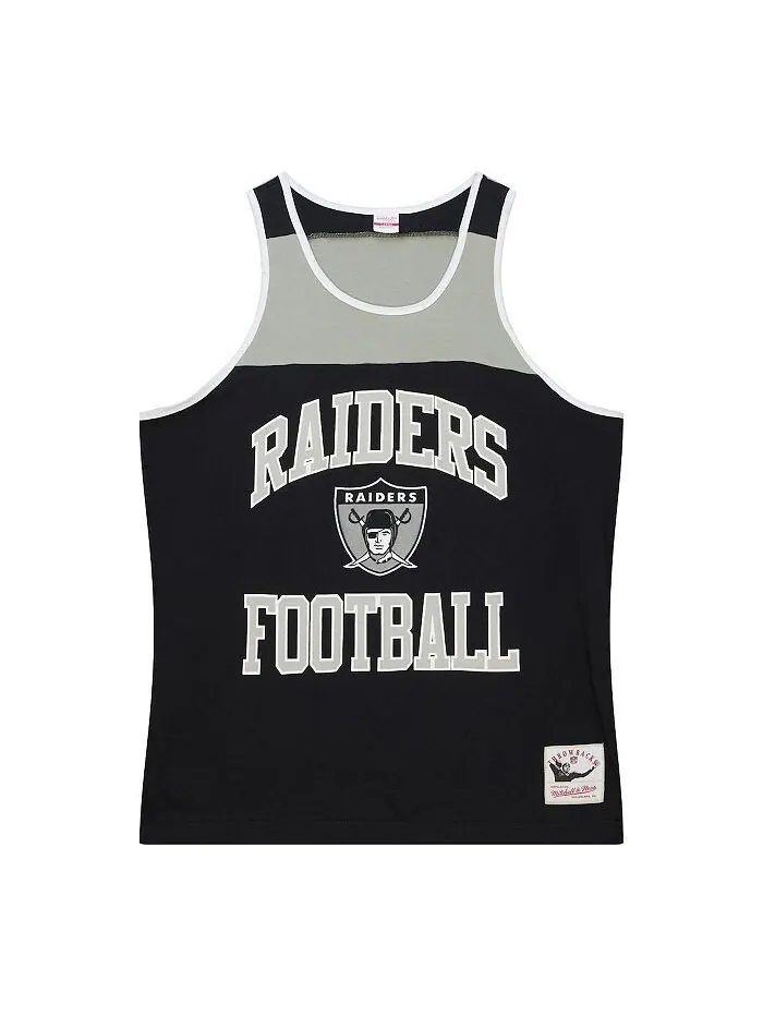 Мужская черная, серебристая майка Las Vegas Raiders Heritage с цветными блоками Mitchell & Ness — изображение 2 из 3