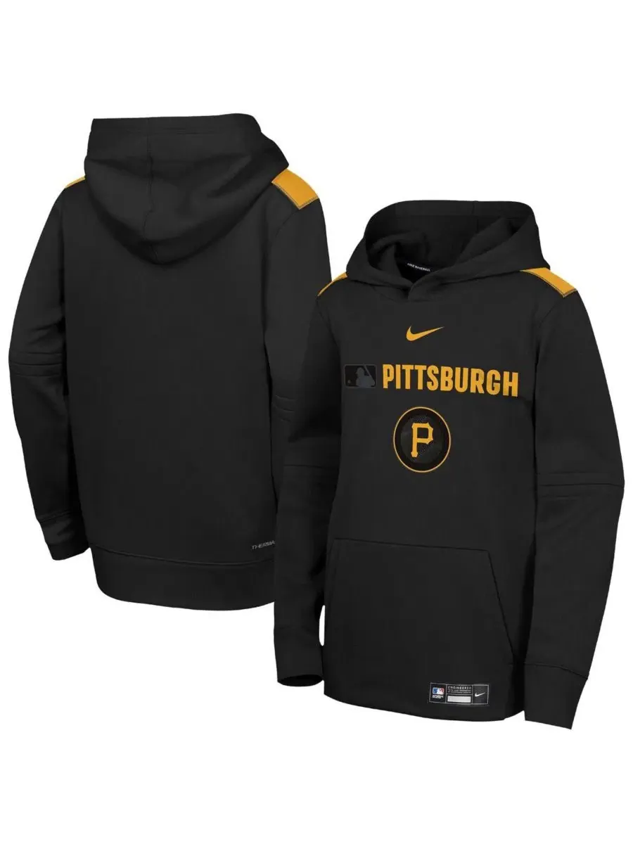 Толстовка с капюшоном Big Boys and Girls Black Pittsburgh Pirates City Connect Authentic Collection