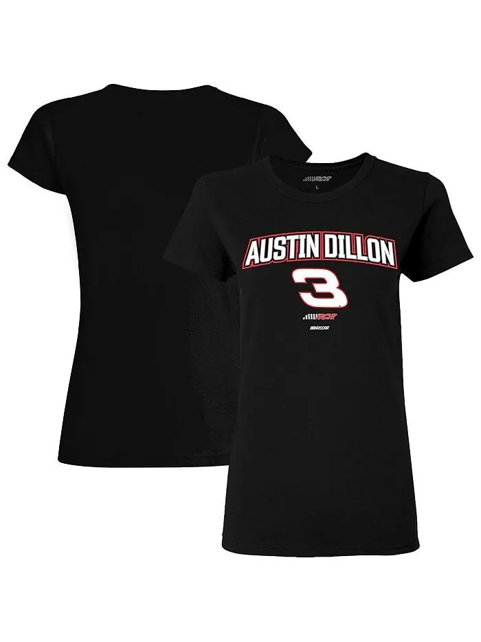 Женская черная футболка Austin Dillon Car Richard Childress Racing Team Collection