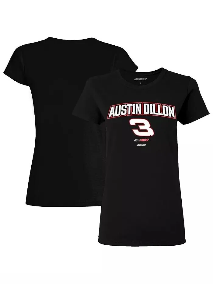 Женская черная футболка Austin Dillon Car Richard Childress Racing Team Collection