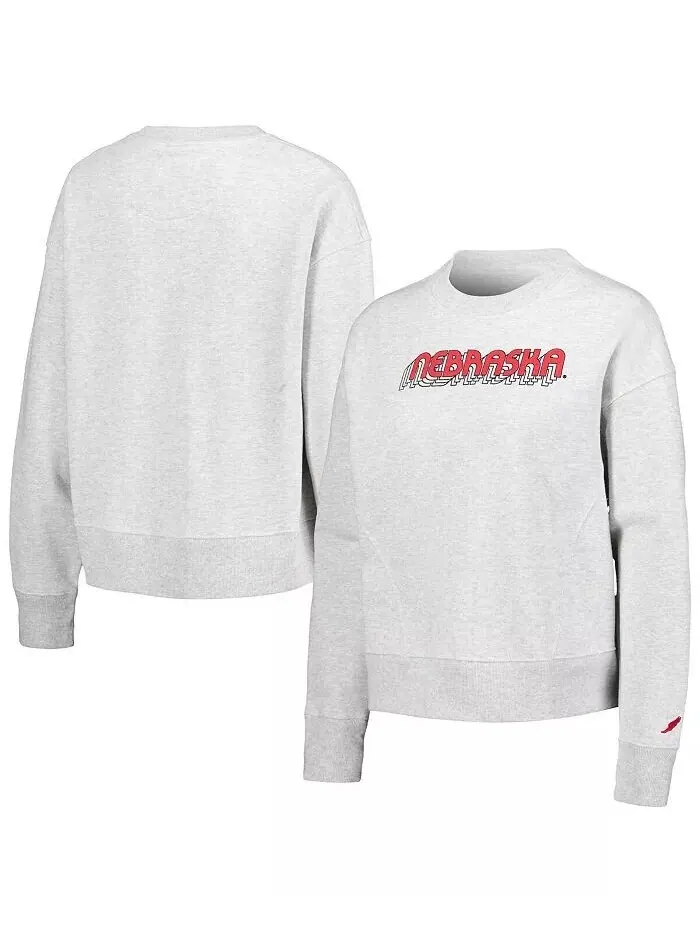 Женский свитшот свободного кроя Ash Nebraska Huskers League Collegiate Wear