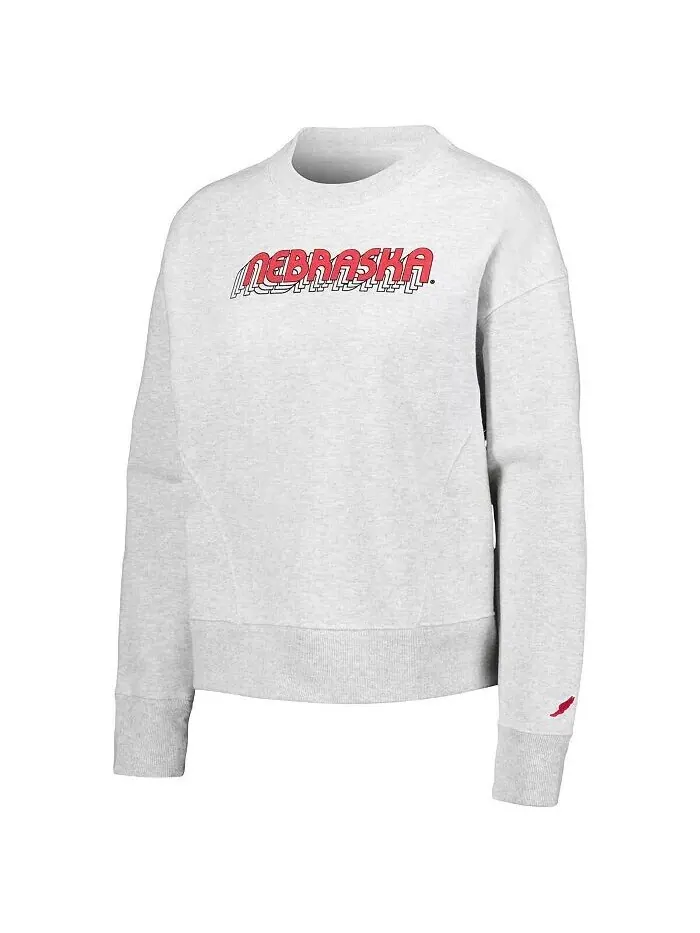 Женский свитшот свободного кроя Ash Nebraska Huskers League Collegiate Wear — изображение 3 из 3
