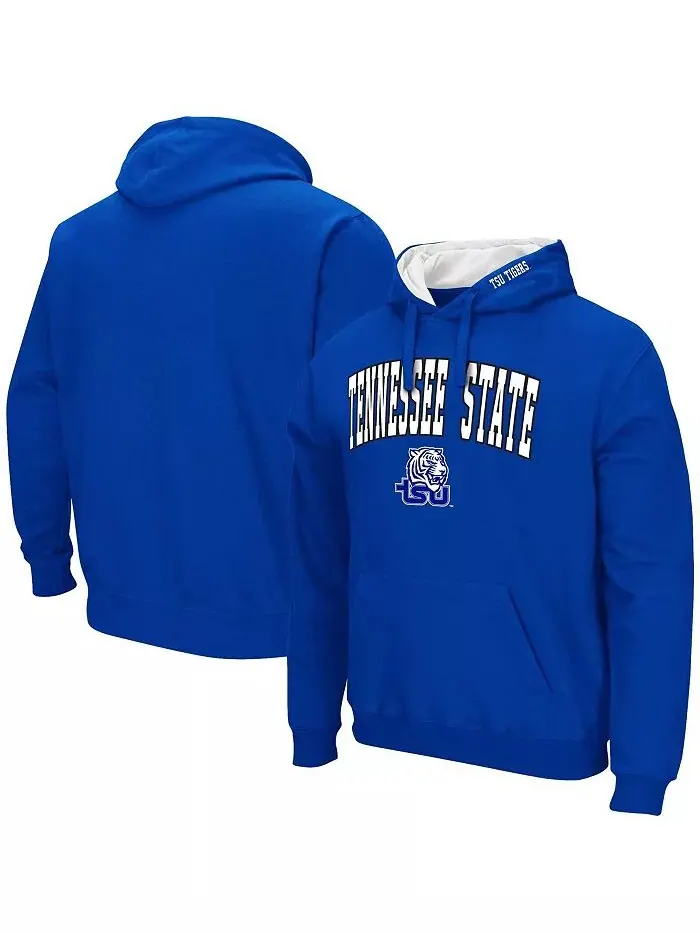 Мужская толстовка с капюшоном Royal Tennessee State Tigers Arch & Logo Colosseum — изображение 1 из 3