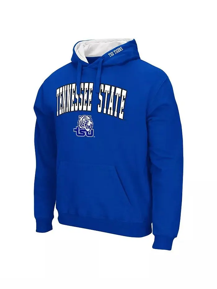 Мужская толстовка с капюшоном Royal Tennessee State Tigers Arch & Logo Colosseum — изображение 2 из 3