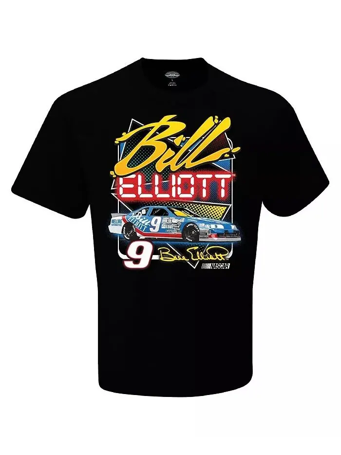 Мужская черная двухсторонняя футболка Bill Elliott Dawsonville Checkered Flag Sports — изображение 3 из 3