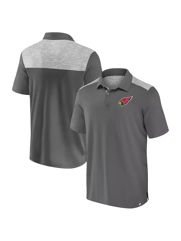 Мужская серая поло Long Shot с логотипом Arizona Cardinals Fanatics — изображение 1 из 3