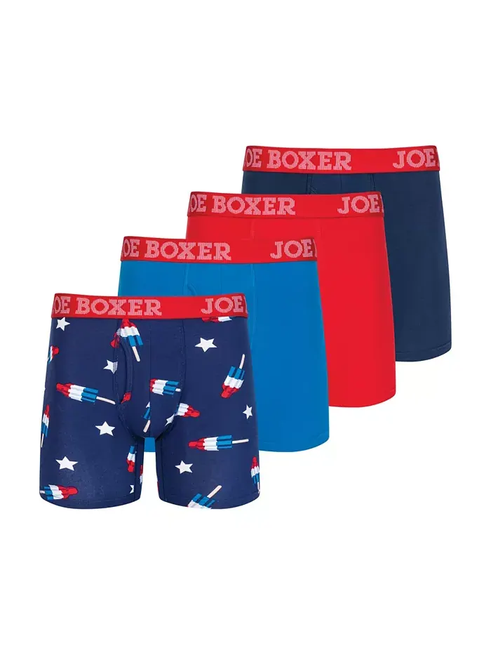 Мужские боксеры стрейч, 4 штуки Joe Boxer