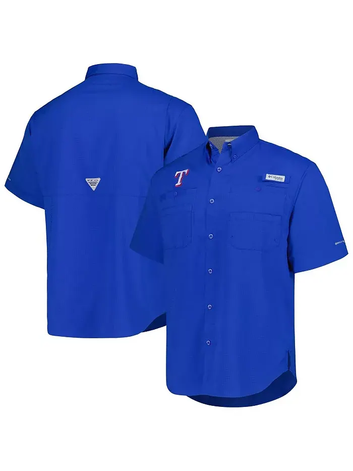 Мужская рубашка на пуговицах Royal Texas Rangers Tamiami Omni-Shade Columbia — изображение 1 из 4