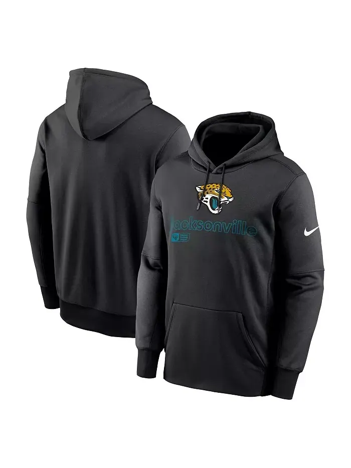 Мужская черная толстовка с капюшоном Jacksonville Jaguars Performance Pullover Nike — изображение 1 из 3