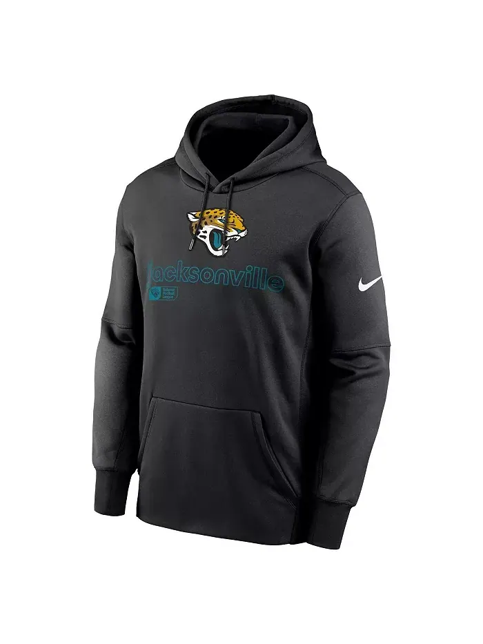 Мужская черная толстовка с капюшоном Jacksonville Jaguars Performance Pullover Nike — изображение 2 из 3