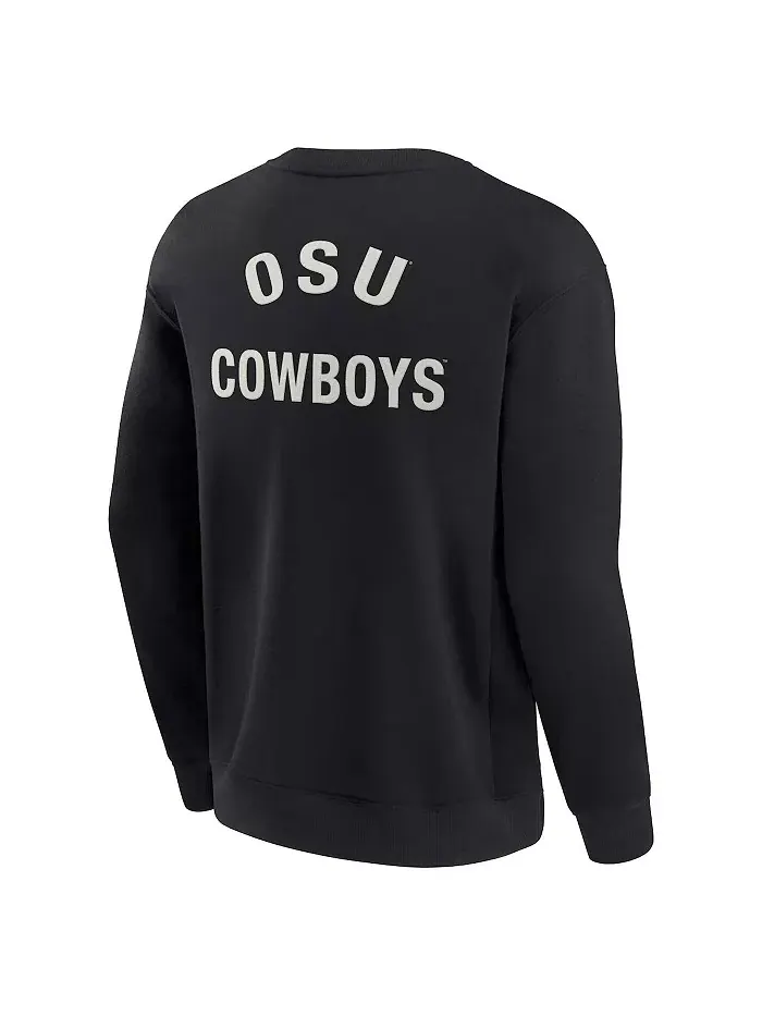 Мужская и женская черная супермягкая толстовка Oklahoma State Cowboys с круглым вырезом Fanatics — изображение 2 из 3