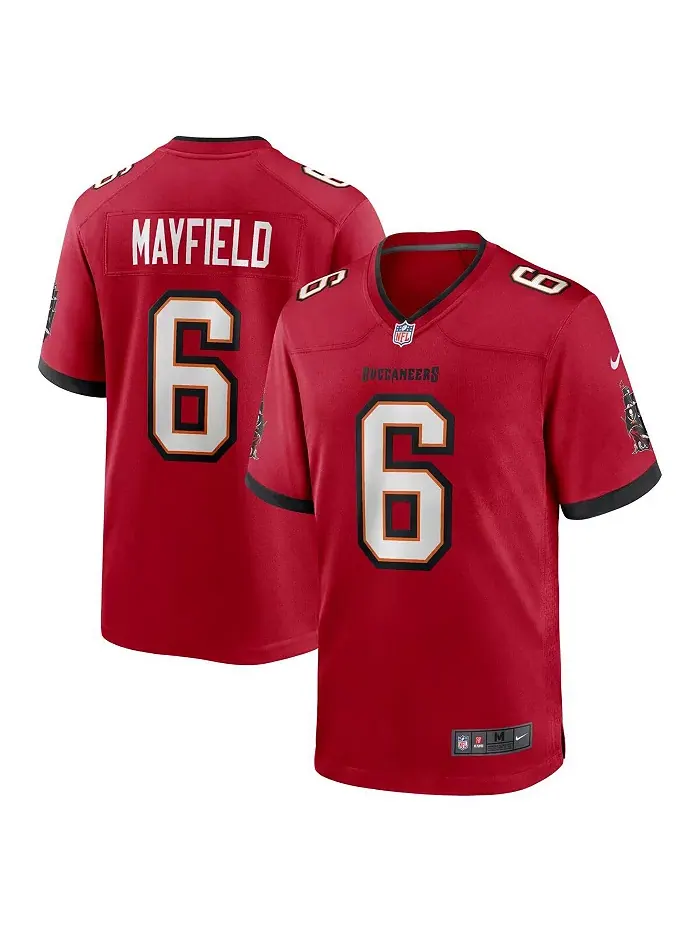Мужская игровая футболка Baker Mayfield команды Tampa Bay Buccaneers (красная) Nike — изображение 1 из 3