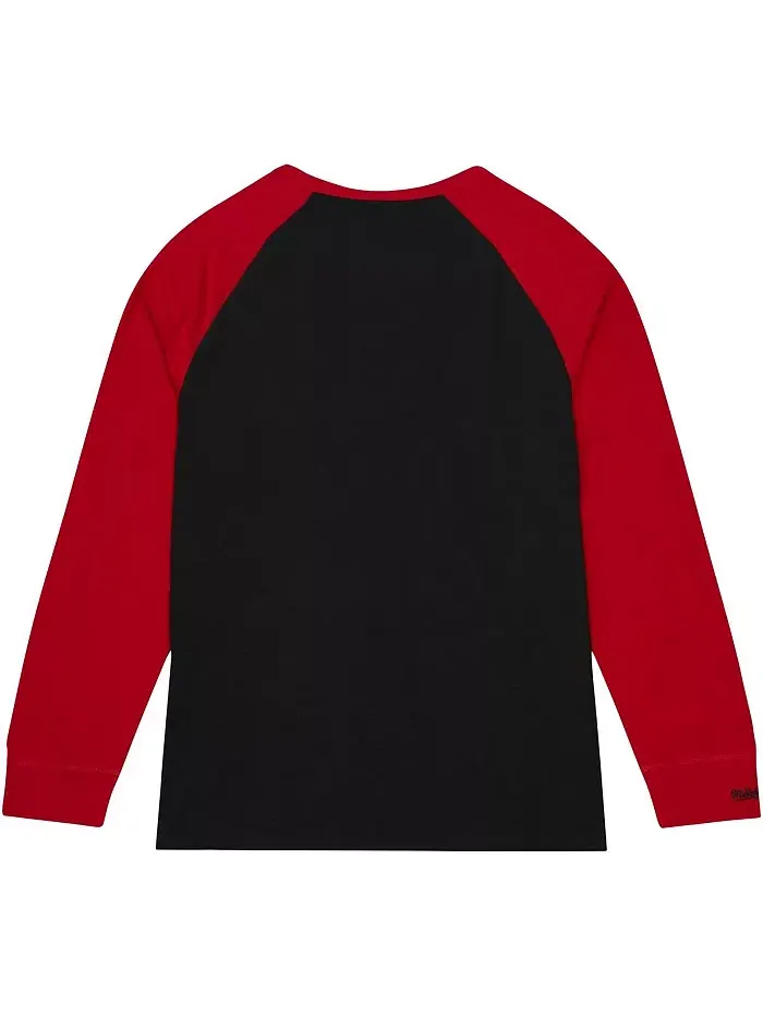Мужская черная футболка Oklahoma Sooners Legendary Slub с длинным рукавом реглан Mitchell & Ness — изображение 3 из 3