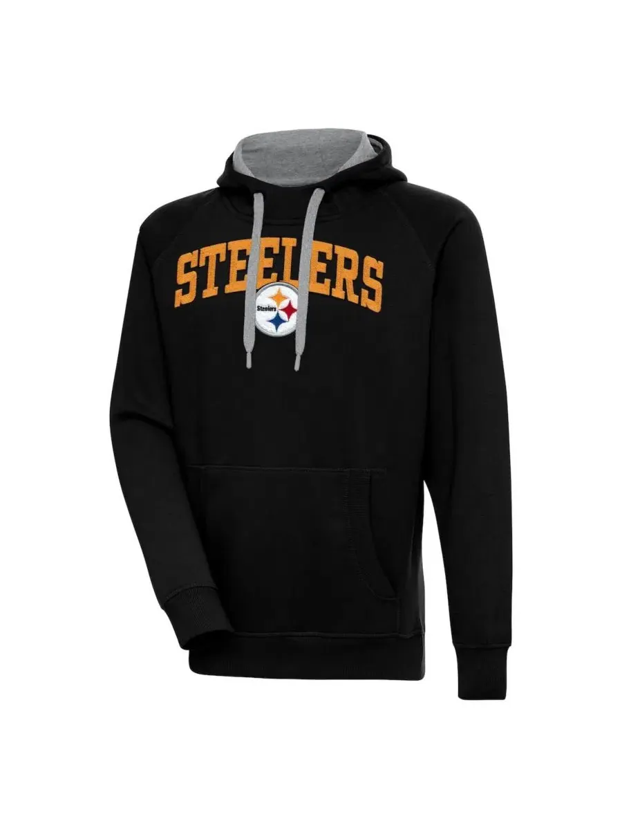 Толстовка на пуловере с капюшоном Black Pittsburgh Steelers Victory Antigua — изображение 1 из 1, черный