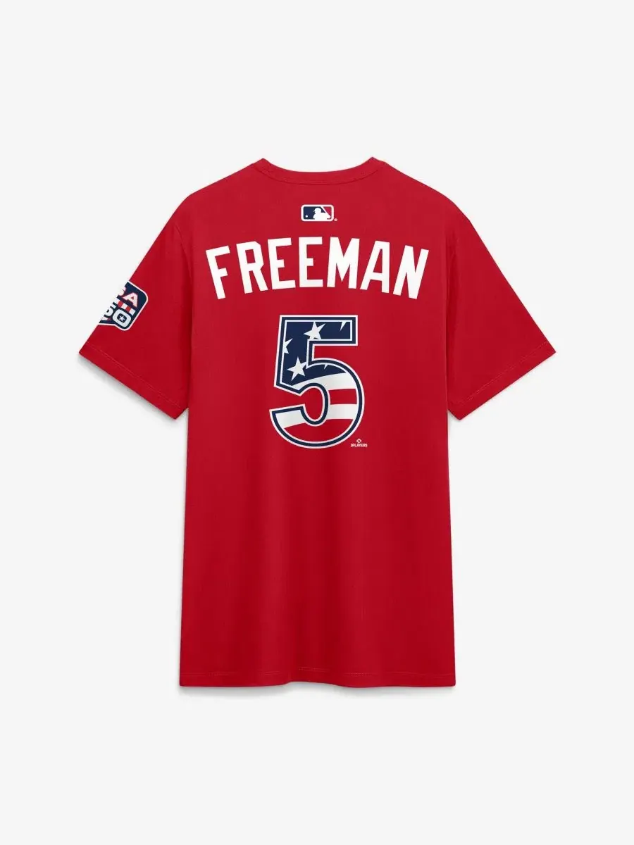 Футболка с коротким рукавом и принтом Freddie Freeman Nike — изображение 3 из 3, красный