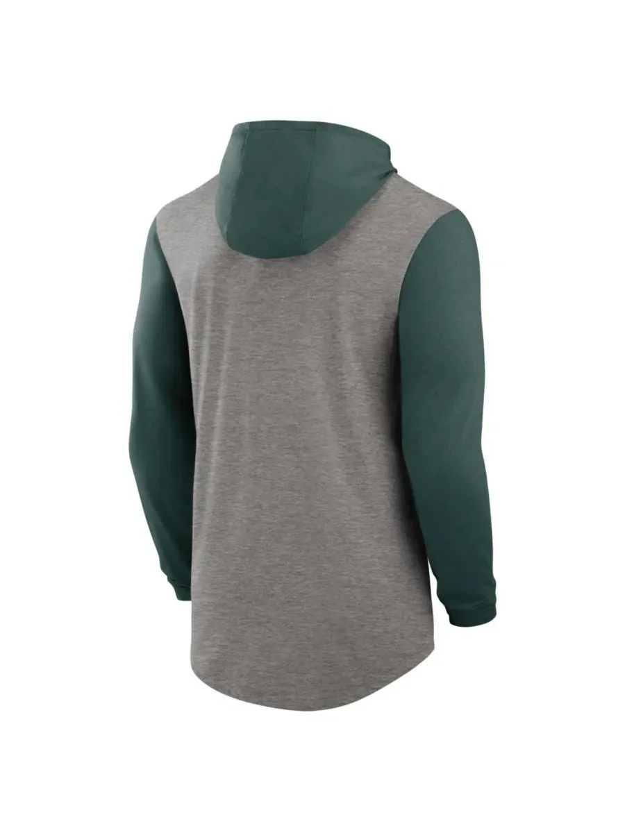 Футболка с капюшоном и длинным рукавом Michigan State Spartans Campus Legacy Nike — изображение 2 из 3, серый