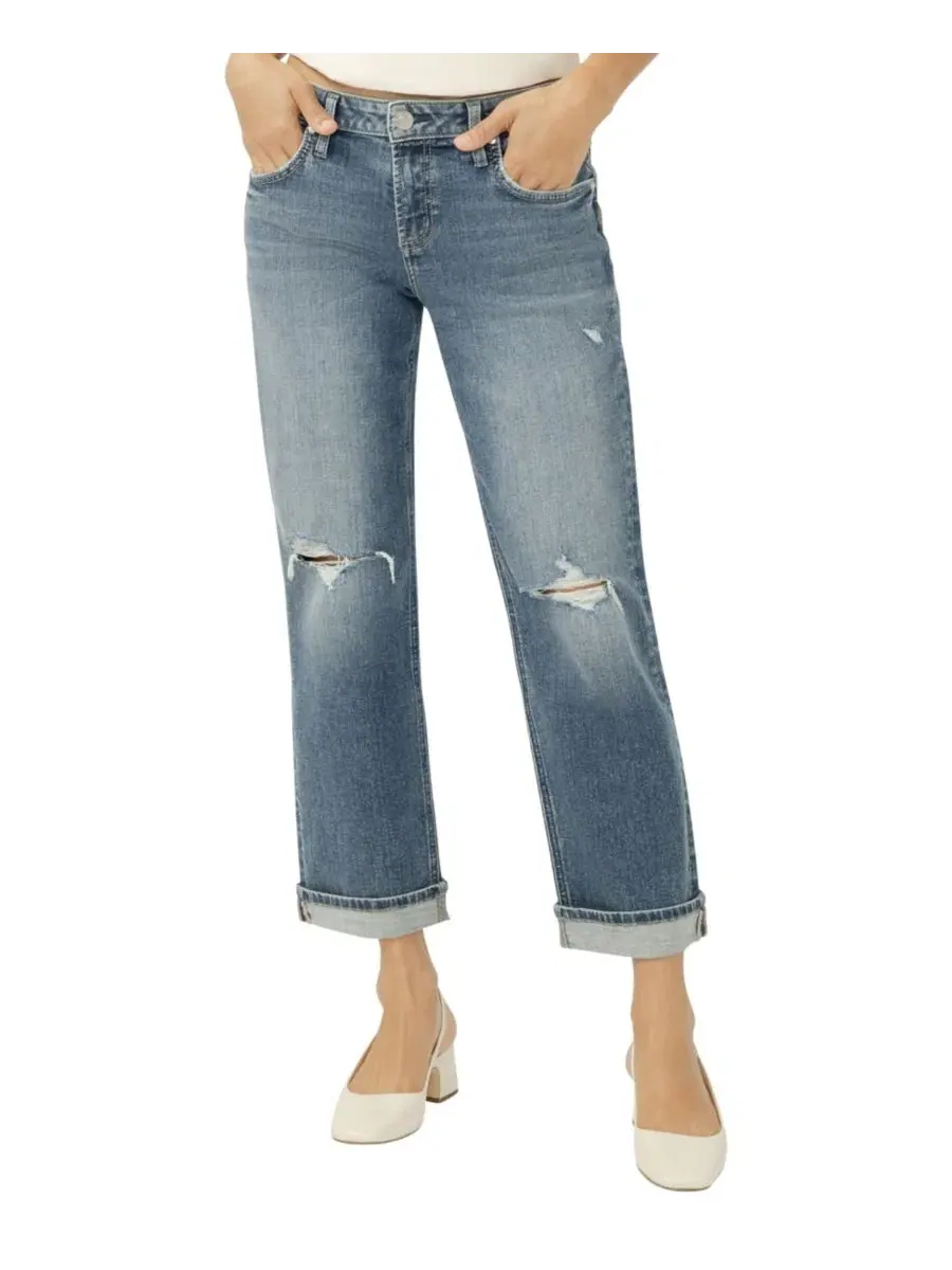 Джинсы прямого кроя с манжетами Chelsea Silver Jeans Co., Malabar — изображение 1 из 5