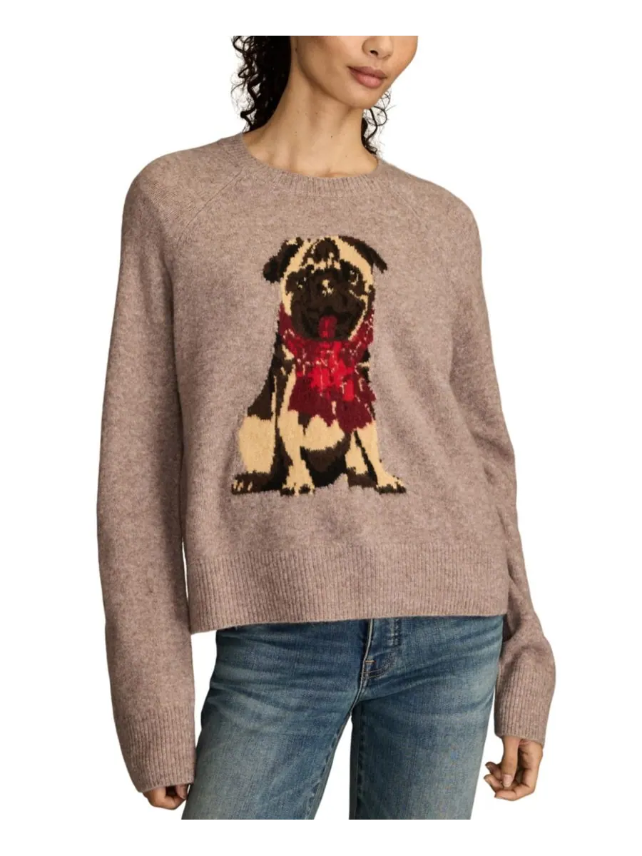 Женский мягкий свитер Cloud Soft Pug с круглым вырезом Lucky Brand, Taupe Heather — изображение 1 из 5