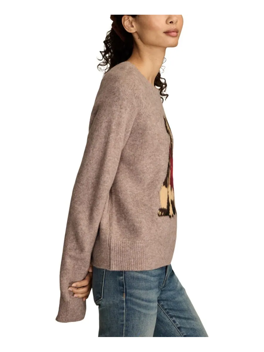 Женский мягкий свитер Cloud Soft Pug с круглым вырезом Lucky Brand, Taupe Heather — изображение 3 из 5