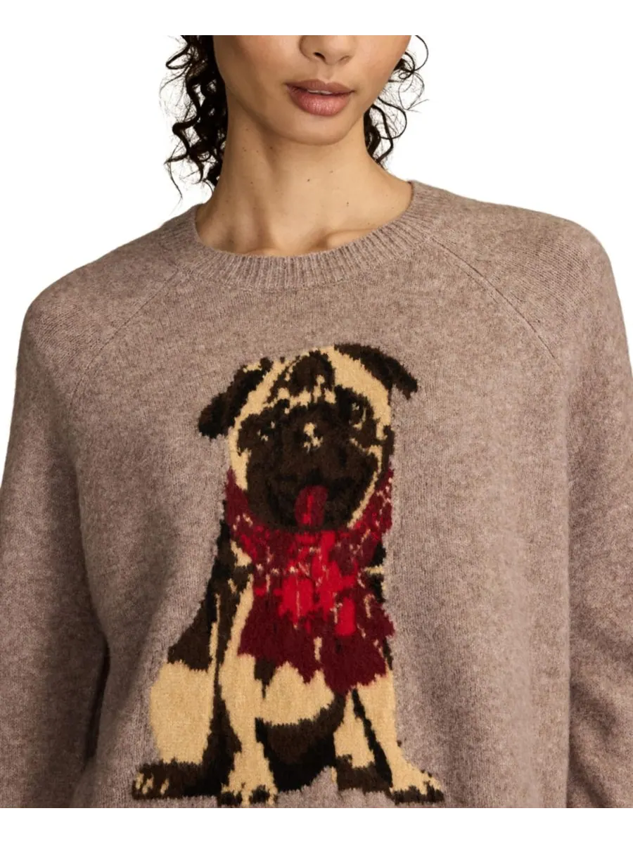 Женский мягкий свитер Cloud Soft Pug с круглым вырезом Lucky Brand, Taupe Heather — изображение 4 из 5