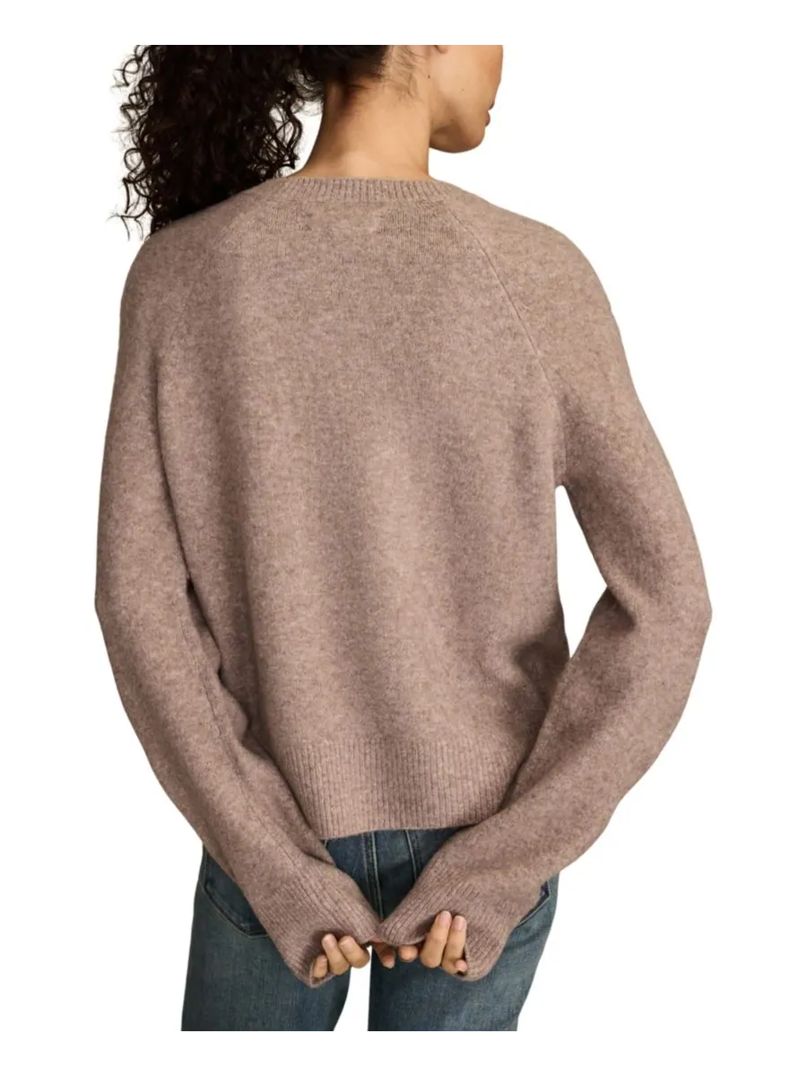 Женский мягкий свитер Cloud Soft Pug с круглым вырезом Lucky Brand, Taupe Heather — изображение 5 из 5