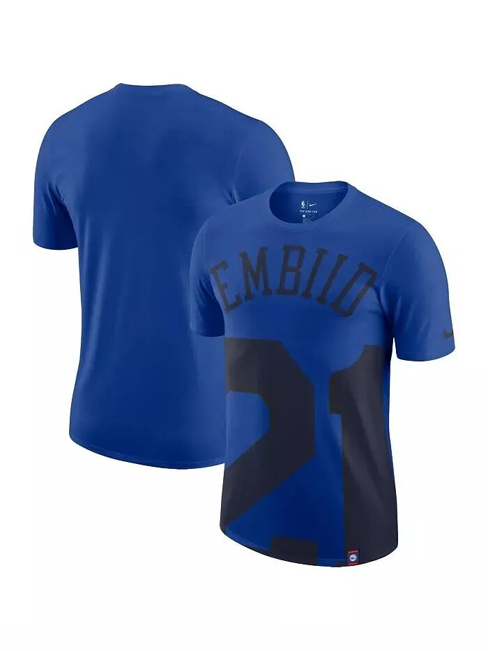 Мужская футболка оверсайз с именем и номером Joel Embiid Royal Philadelphia 76ers Nike — изображение 1 из 3