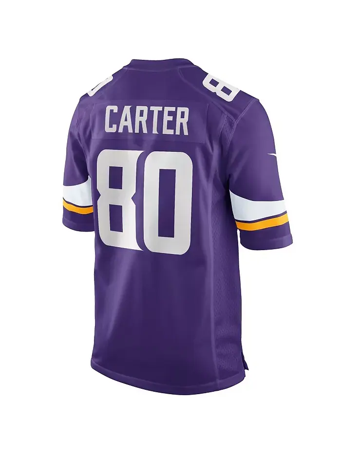Мужская футболка Cris Carter в фиолетовом цвете Minnesota Vikings, игровая модель, вышедшая из — изображение 2 из 3